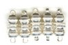 Magnetic - 5 Pair 17x6mm Silver Plated Double Ball Clasp